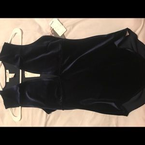 Navy Blue Velvet Body Suit