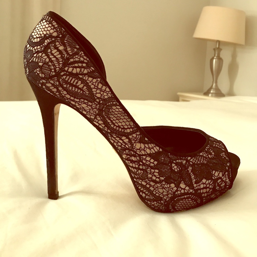 Bebe Lace Platform Heels