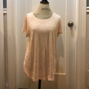 Gap luxe T-shirt. White w/ light coral color