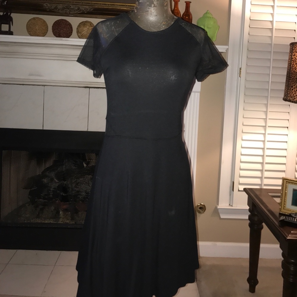 Black Mesh Insert Dress