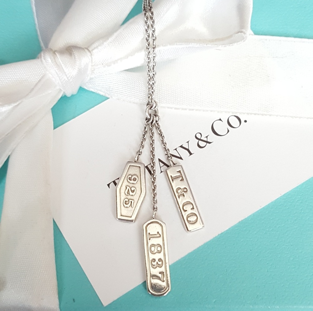 TIFFANY CO 1837 Triple Bar Elements Dangle