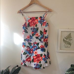 Tropical romper/skort bodysuit