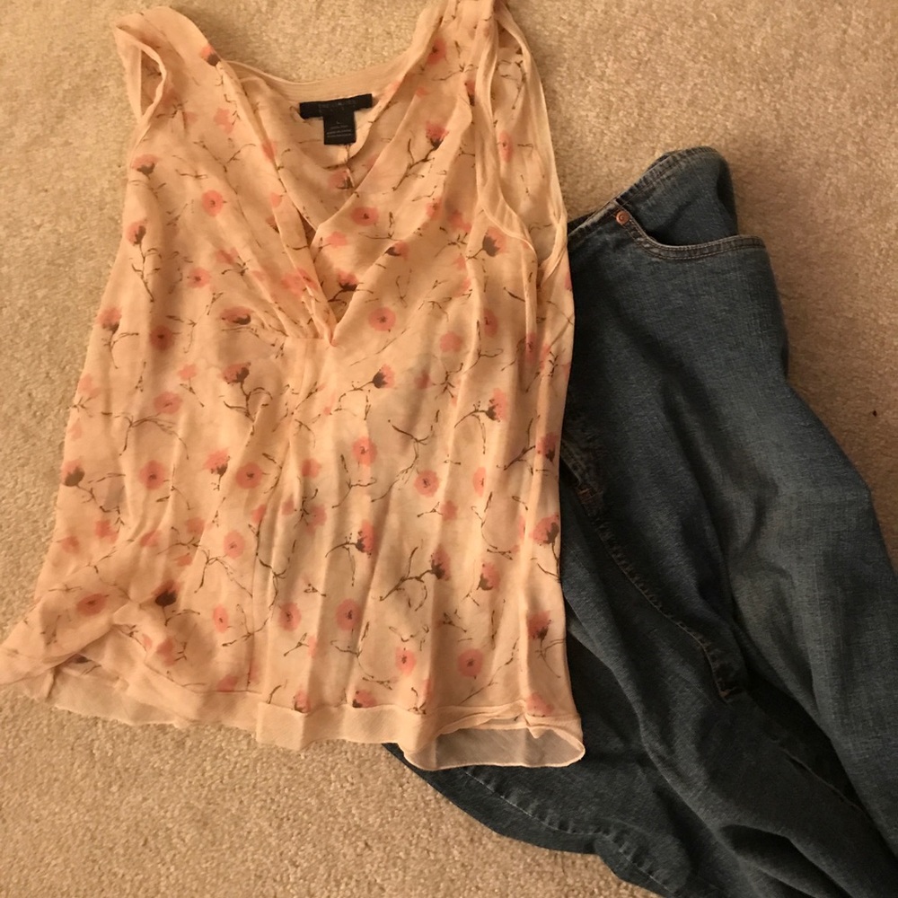Sheer floral blouse The Limited