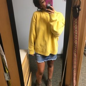 Eddie Bouer Yellow Knit Sweater Size M