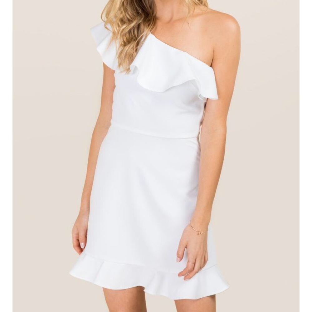 white one shoulder dress