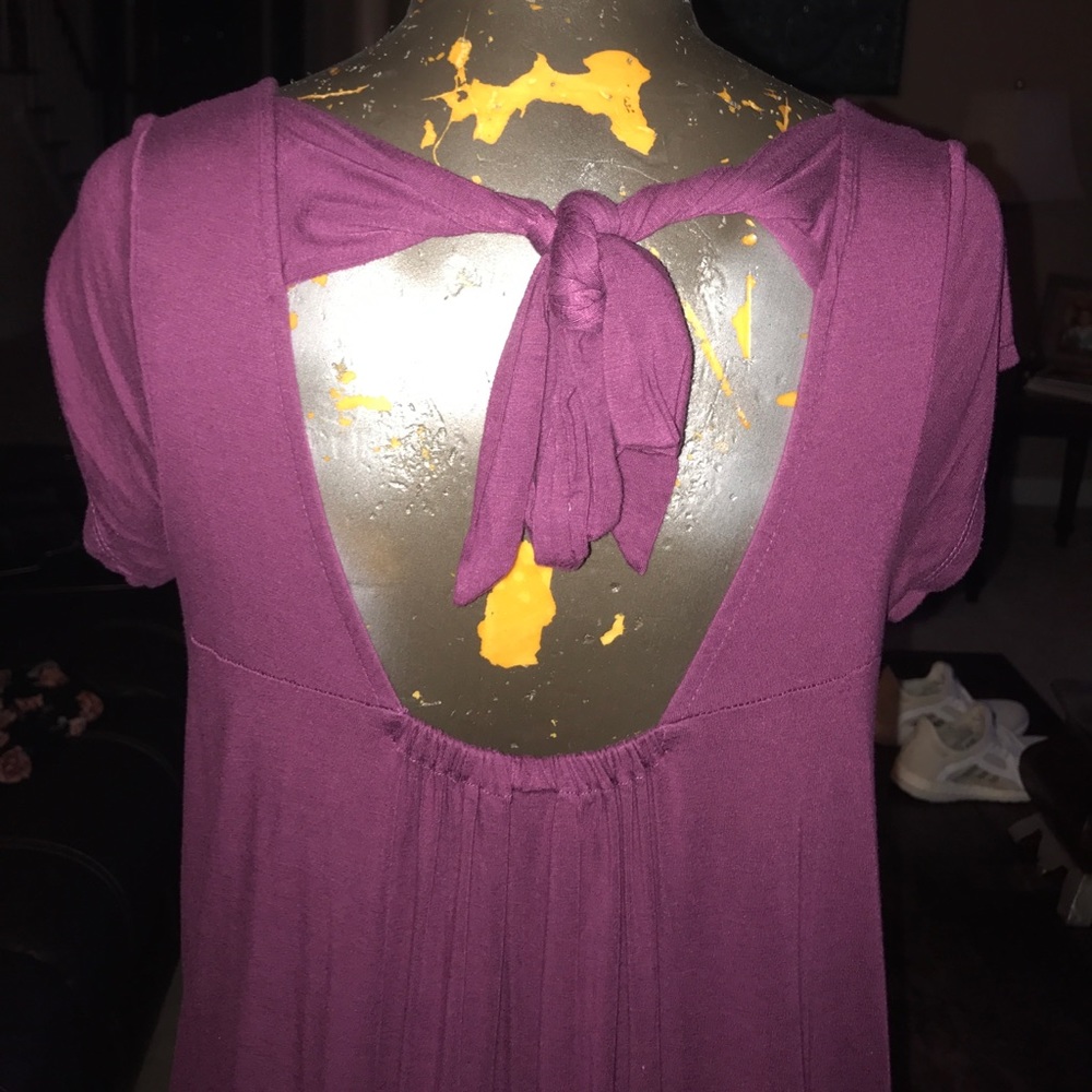 Plum Tie-Back Dress