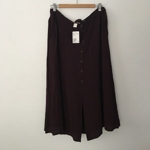 H&M Calf Length Button Down Skirt