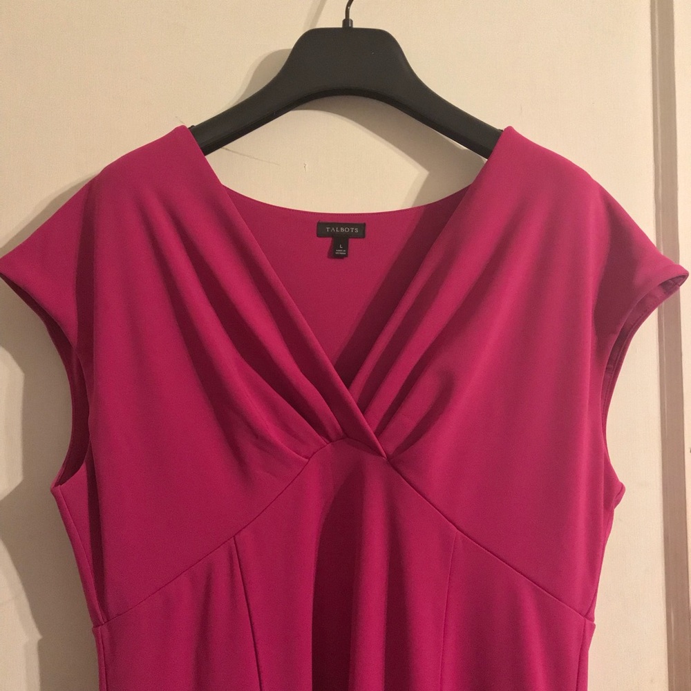 Talbots Fuchsia V Neck Dress