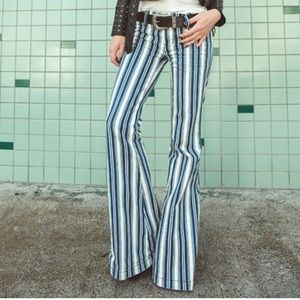 Free People Jolene Stripe Flare Jeans
