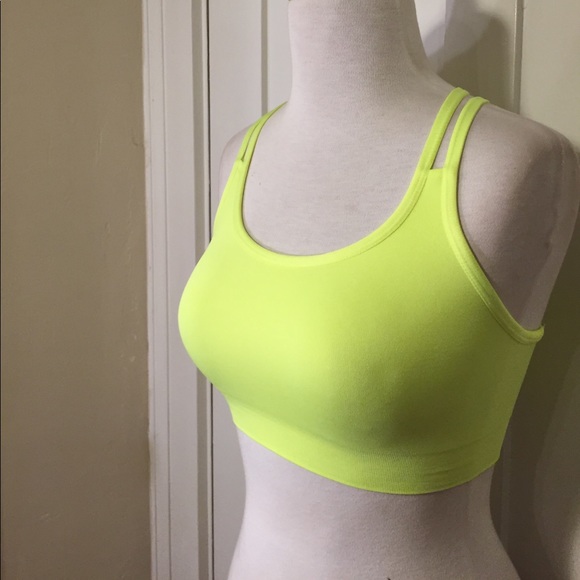 Zella Other - Z by Zella Highlighter yellow seamless sports bra