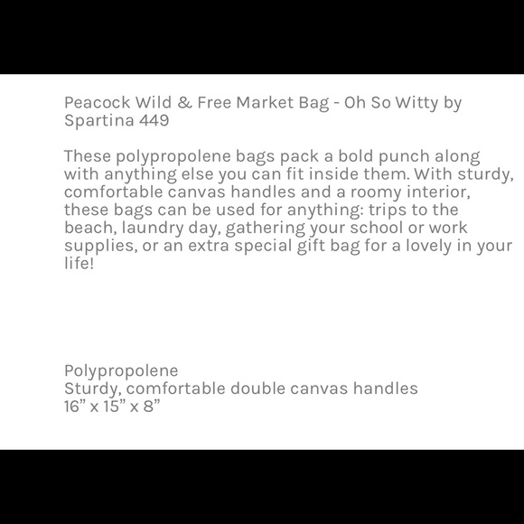 Peacock Wild And Free Market Bag - Picture 2 of 2