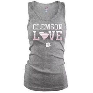 Clemson Tigers Soffe Gray/Pink "Clemson Love" Tank
