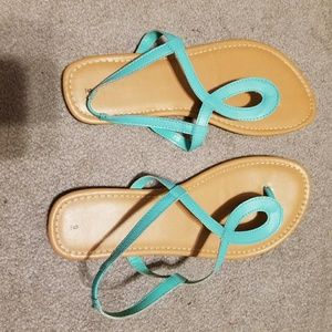 No Boundaries mint colored sandals