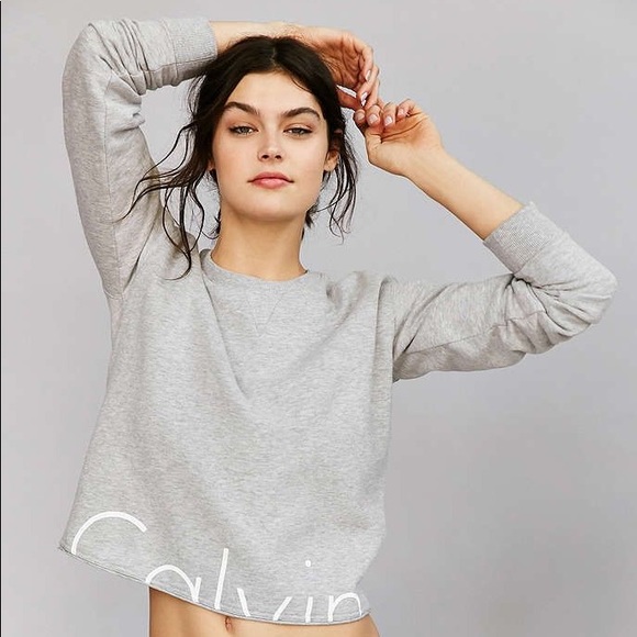 Urban Outfitters Sweaters - Grey Calvin Klein Logo Sweatshirt