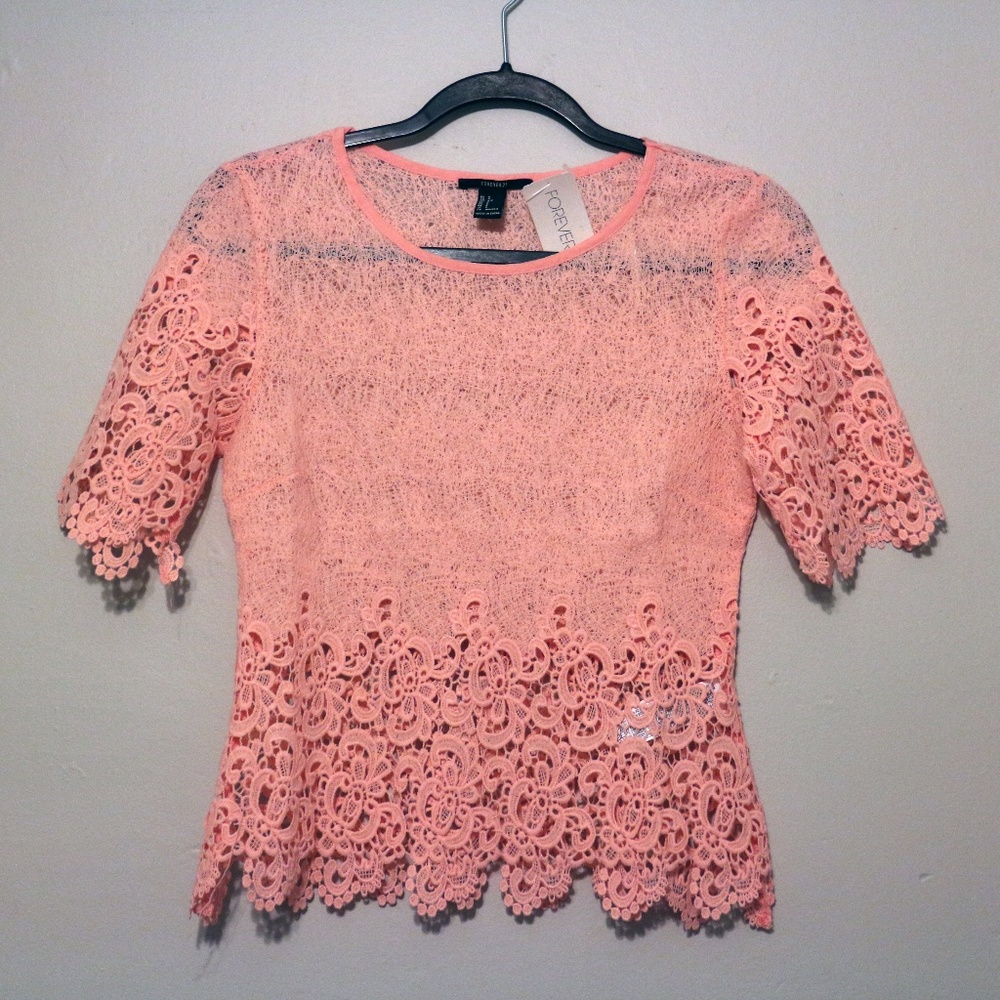 Forever21 Threaded Embroidery Top