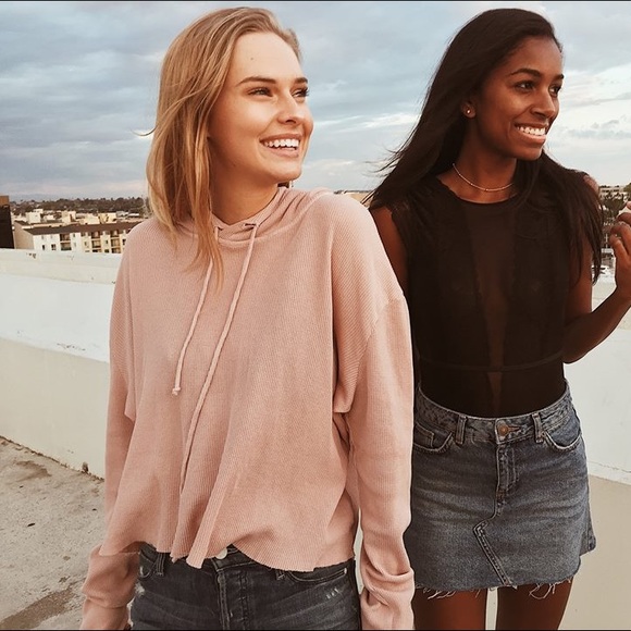 Brandy Melville Sweaters - Blush Thermal Lennon Hoodie