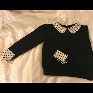 Dot peterpan color black knit