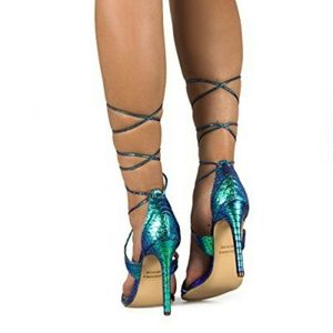 Lilliana Strappy wrap stilleto snakeskin ombre
