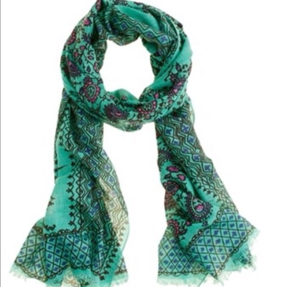 NWOT jcrew mint paisley scarf