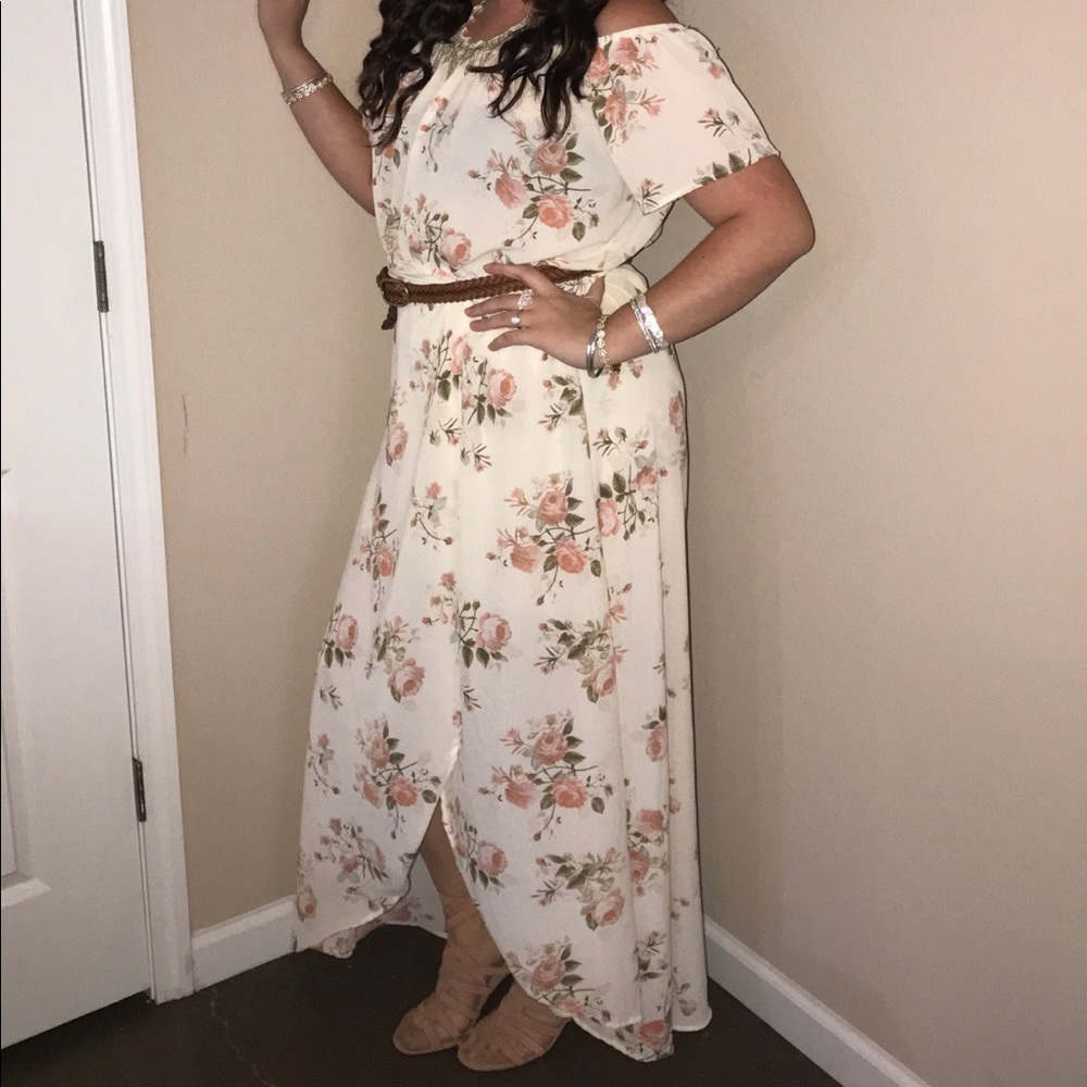 Off the shoulder Floral Romper dress