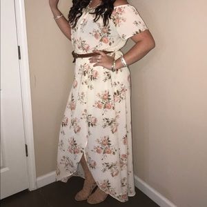 Off the shoulder Floral Romper dress