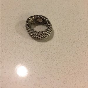 Authentic  T& Co. silver mesh summerset ring