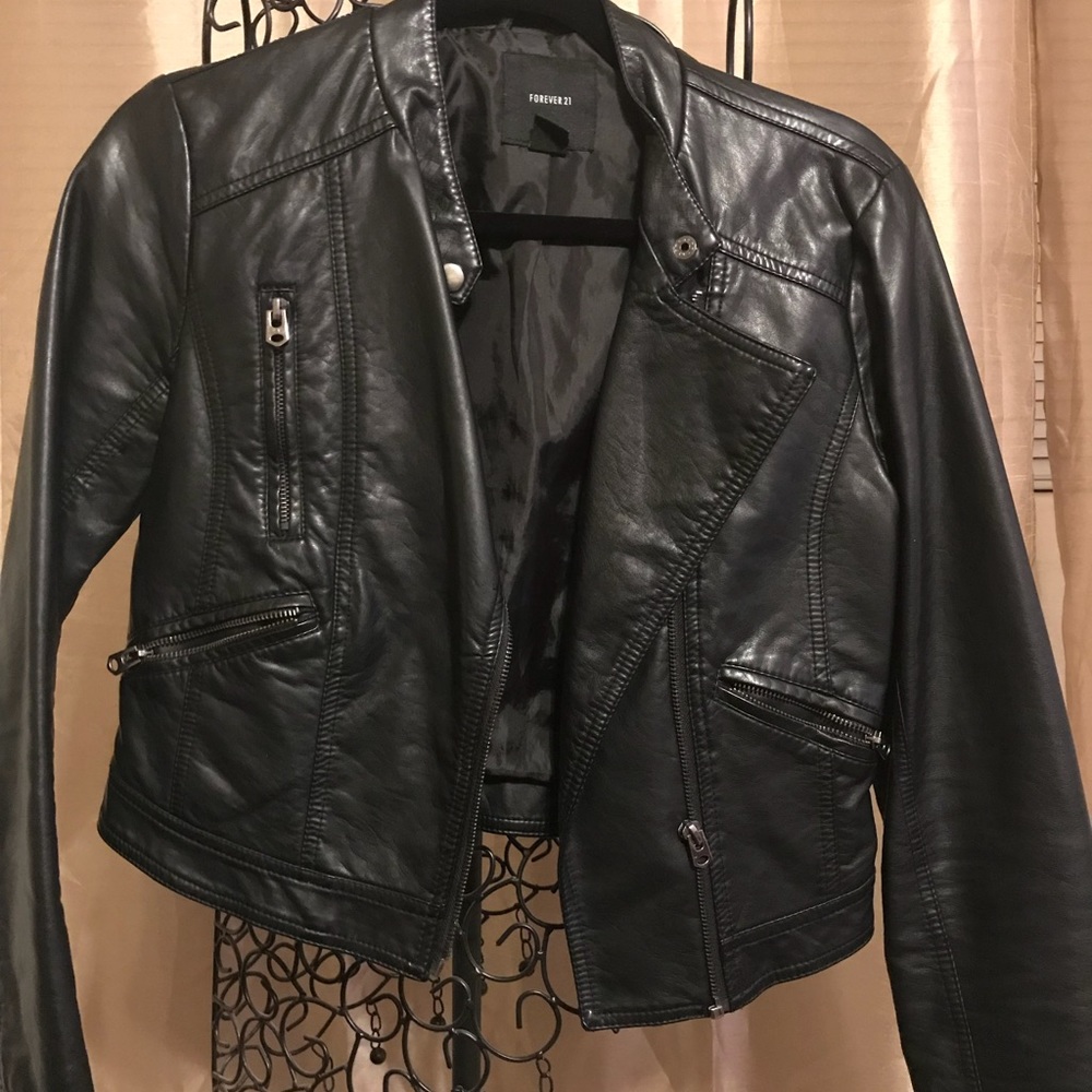 Black leather jacket