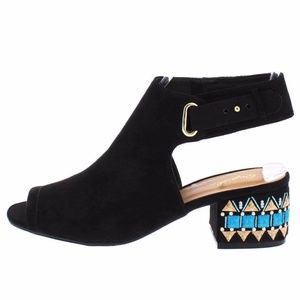 jaden black with blue heel design jaden black with blue heel design