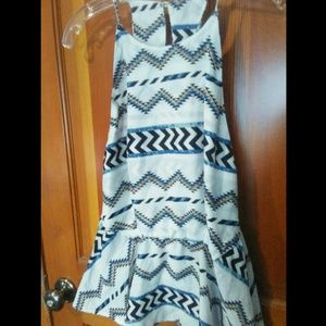 Geometric Print Peplum Top