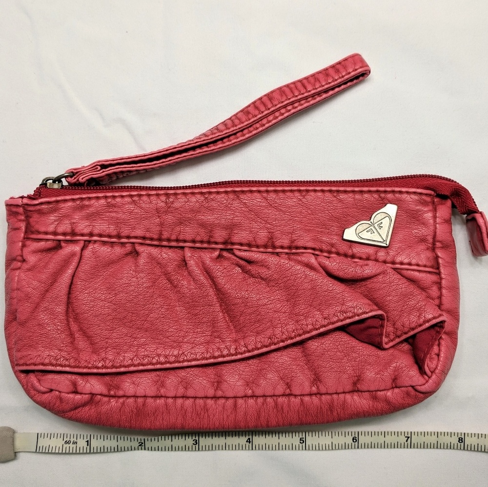Roxy Pink Faux Leather Wristlet