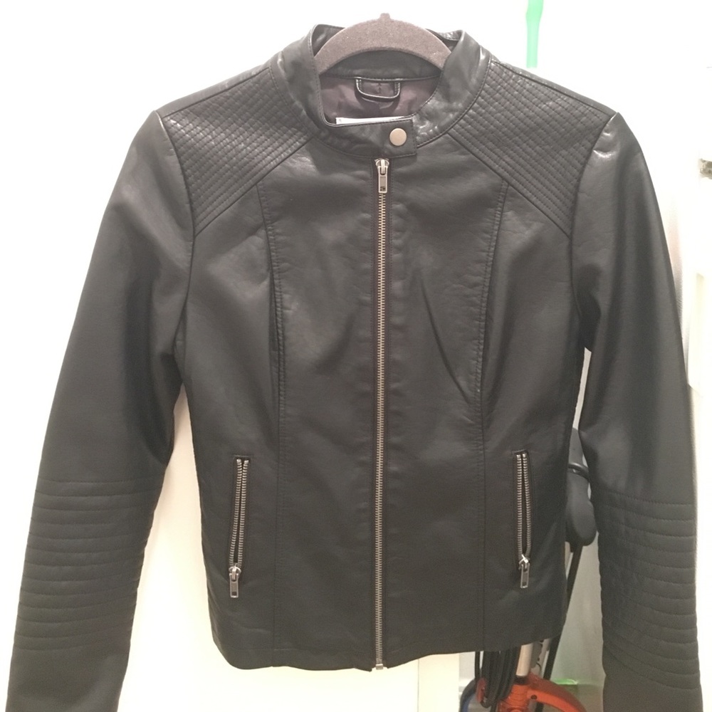 Cupcake and cashmere faux leather jacket