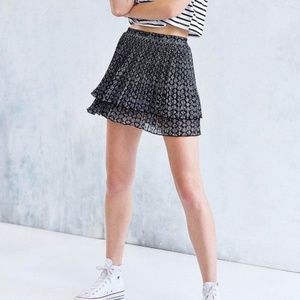 •ECOTE• Pleated Tiered Chiffon Mini Skirt •ECOTE• Pleated Tiered Chiffon Mini Skirt