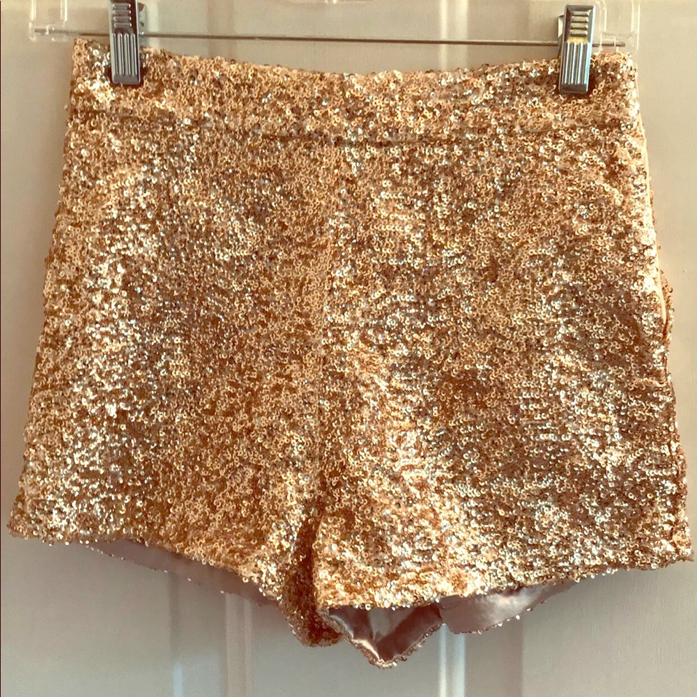 Gold sequin shorts