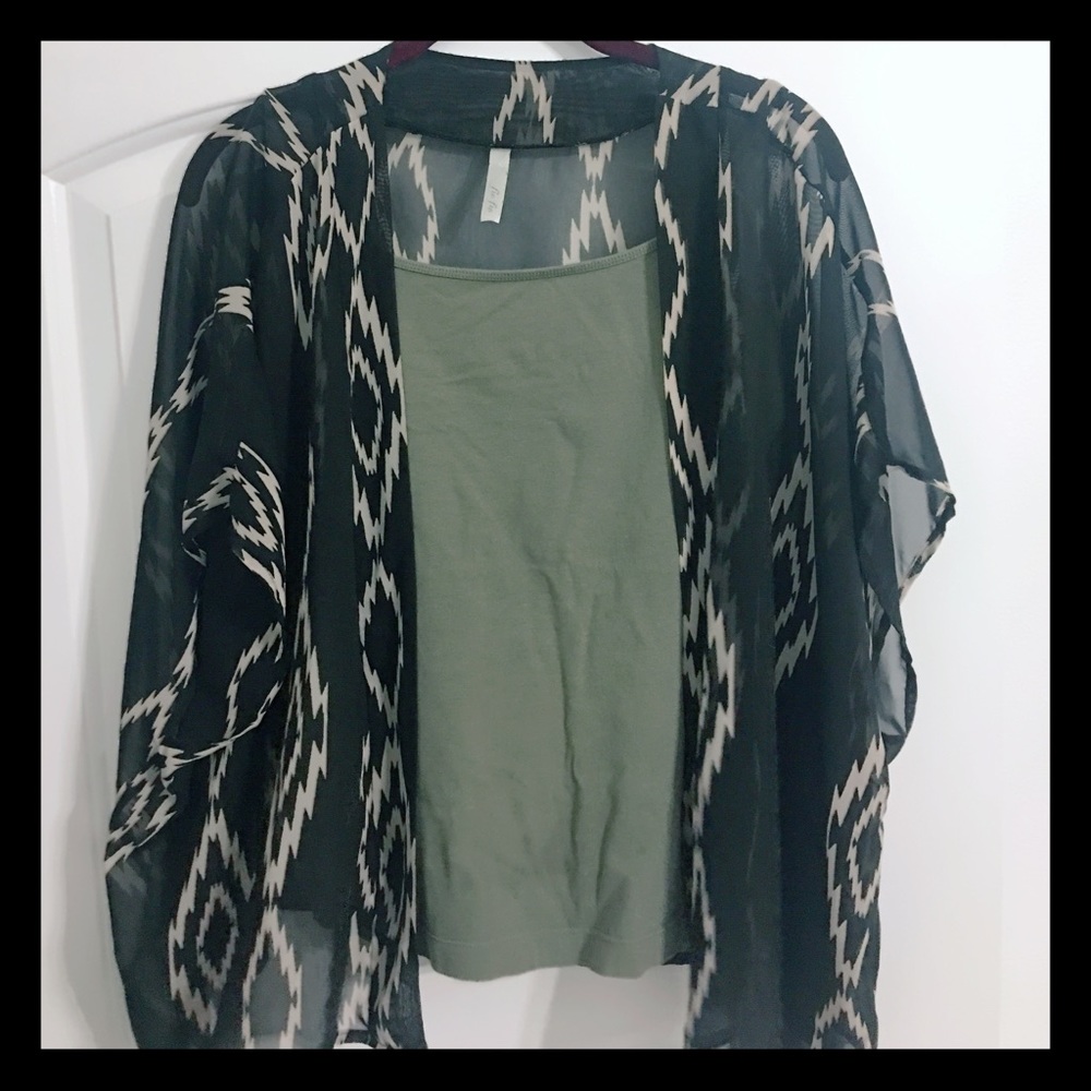 Sheer tribal kimono