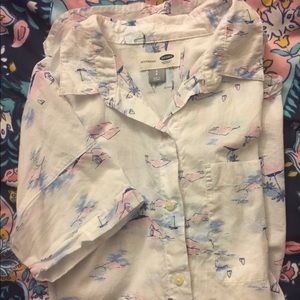Patterned short-sleeved button-up shirt - Old Navy