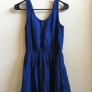 LC Lauren Conrad navy blue crochet scoopneck dress