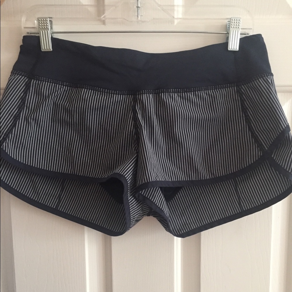 Lululemon Speed Shorts (Dark Blue & White)