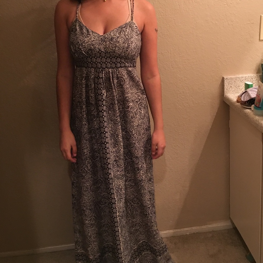 Black and white printed LOFT maxi