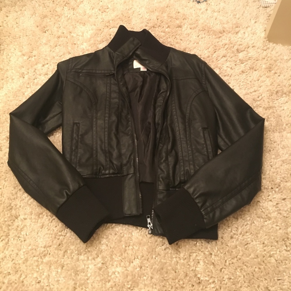 Black faux leather jacket