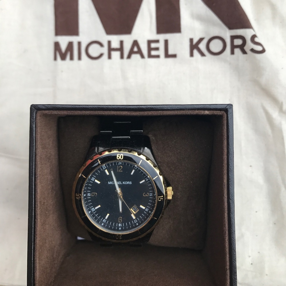 Michael Kors Black Gold Madison 3 Watch New MK5173