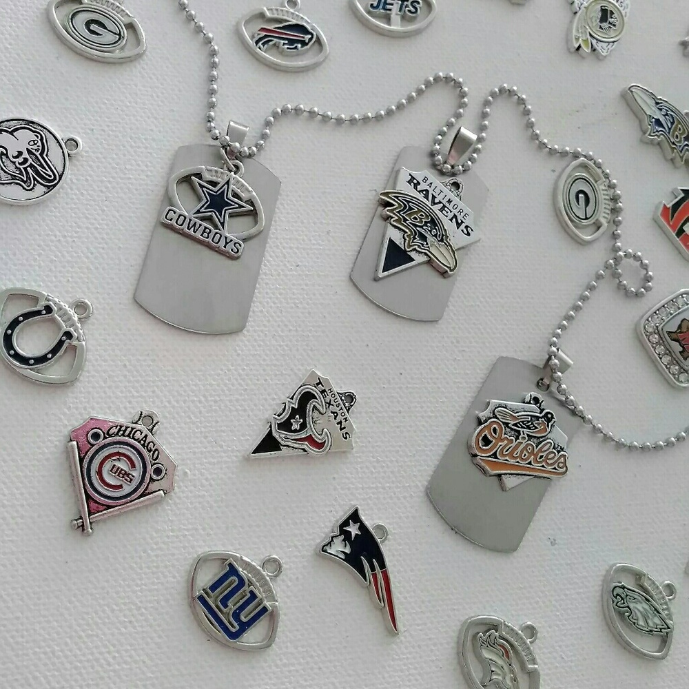 Mens style dog tag sports necklaces. NEW