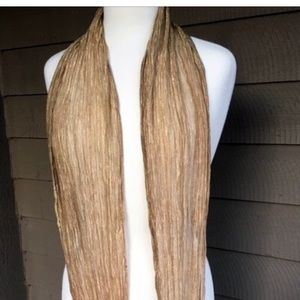 DANA BUCHMAN Scarf, Metallic Goldtone, Vintage 90s