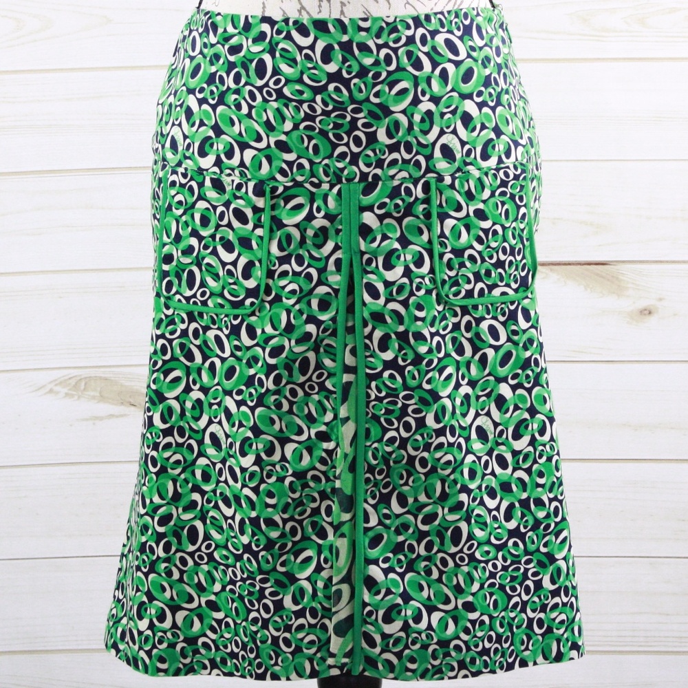 DVF Abstract Print Green Skirt