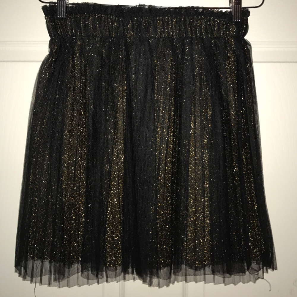 Black Tulle Skirt W/ Gold Underlay