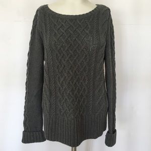 Women's Gap Cable Knit Gray Sweater Sz M