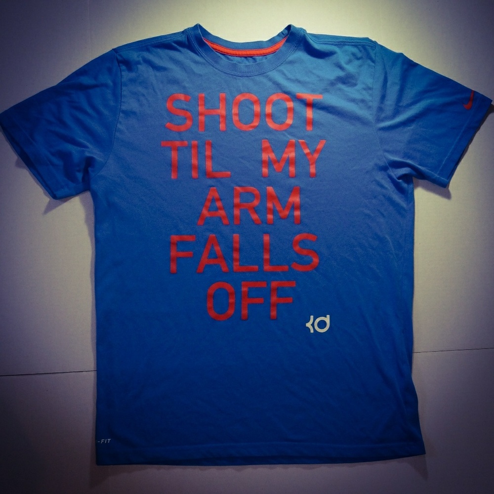 Nike Mens KD Shirt Quote Shoot Till Arms Fall Off