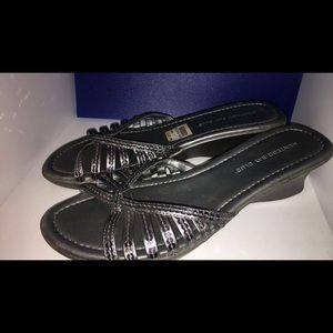 Beautiful wedged heel with bedazzled strap