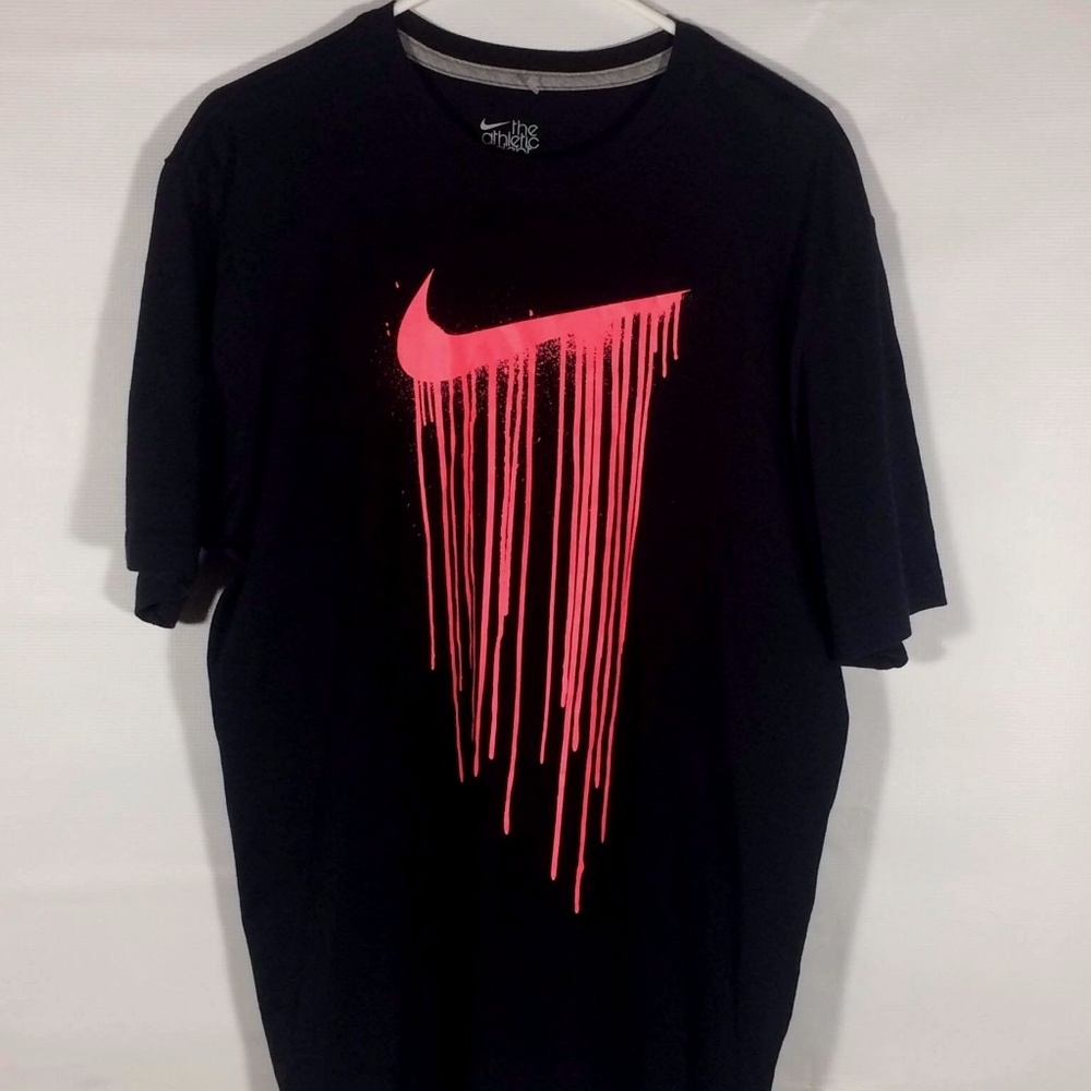 Nike Mens Active Wear Black Pink Dripping Logo  XL