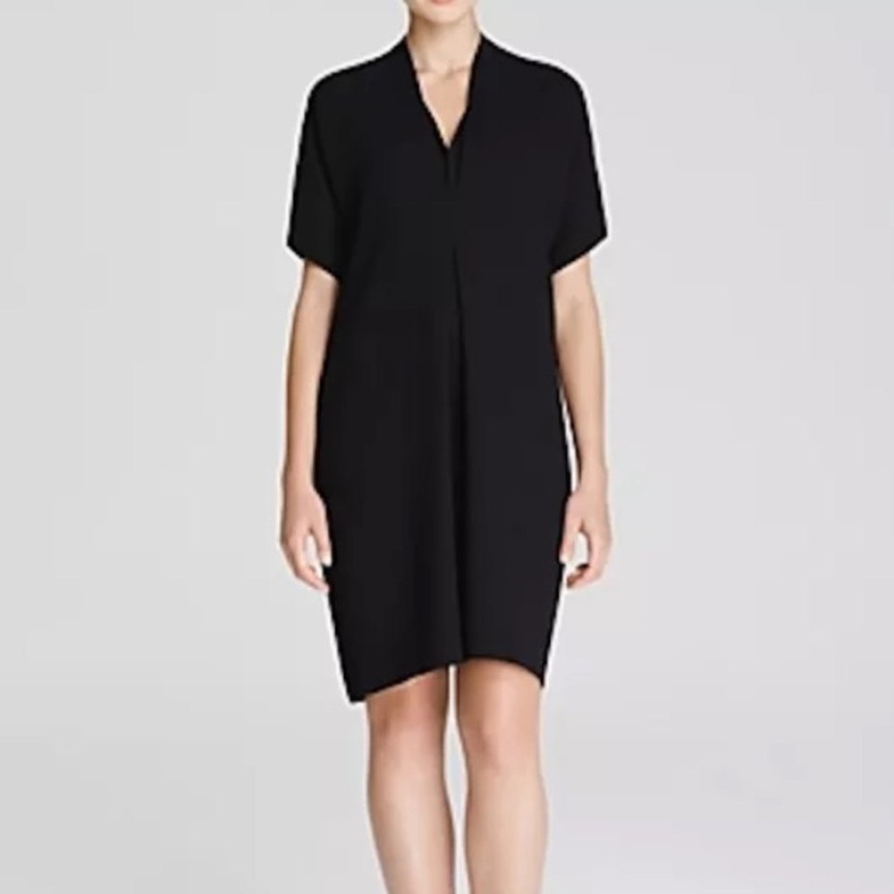 Vince Black Double V Pleated Dress Size XS