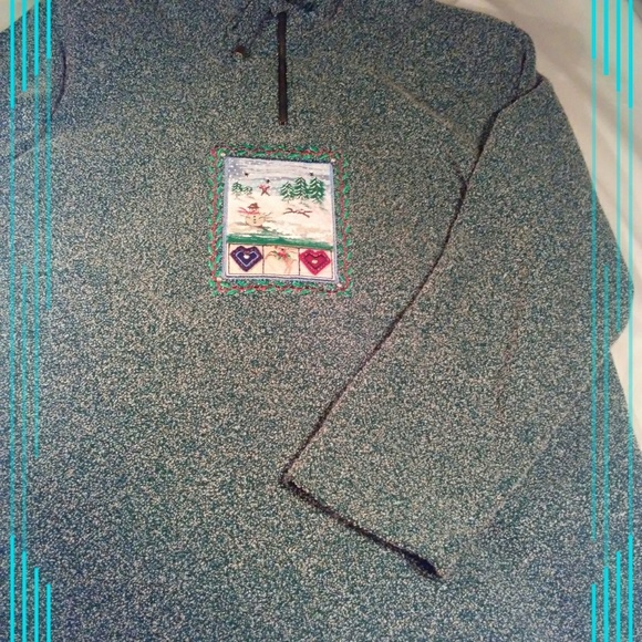 Hoodie Heathered Quarter Zip~Petite Lg - Picture 4 of 4